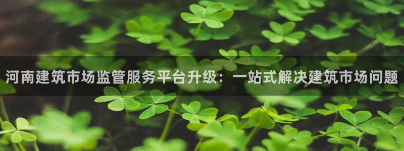 和记娱答疑h88285官网：河南建筑市场监管服务平台升级：一站式解决建筑市场问题