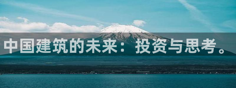 和记电信官网：中国建筑的未来：投资与思考。