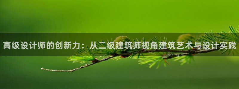 澳门和记官网：高级设计师的创新力：从二级建筑师视角建筑艺术与设计实践